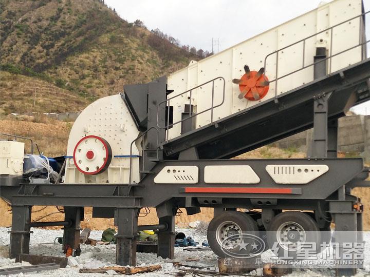 移動錘式破碎機(jī)+振動篩，一步到位進(jìn)料粒度大