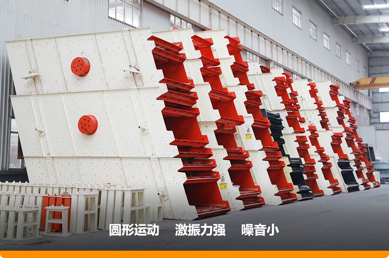 圓振動篩，篩孔尺寸為5-80mm，處理能力32-276t/h