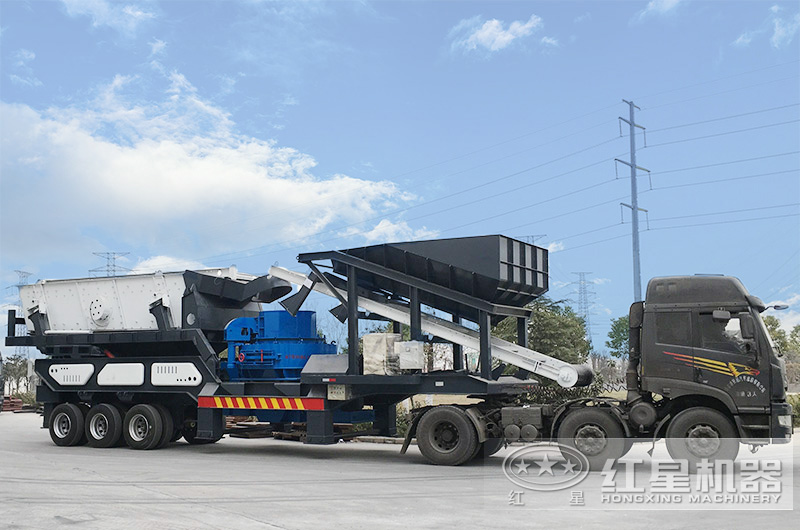 輪胎式移動(dòng)車(chē)載打砂機(jī)，車(chē)頭拉著走，輕松上路安裝便捷